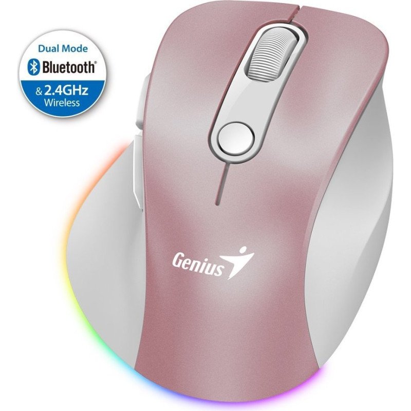 MOUSE GENIUS WIRELESS ERGO 9000S PRO 2.4GHZ+BT ROSA MOUSE GENIUS WIRELESS ERGO 9000S PRO 2.4GHZ+BT ROSA