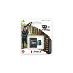 MicroSD KINGSTON 128GB c/Adap Canvas GO! Plus (4K Camara-Drones)