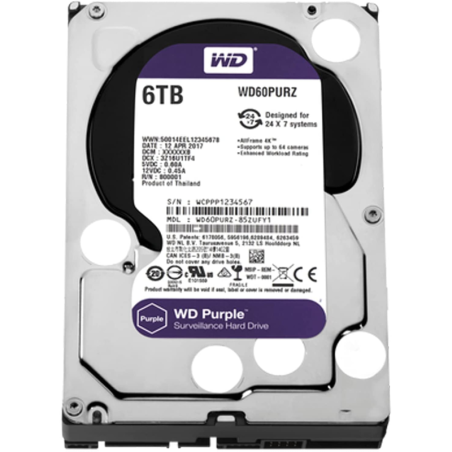 DISCO DURO HDD WESTERN DIGITAL Purple 6TB 3.5" SATA 3.0 256MB