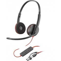 AURICULARES + MICROFONO POLY HP BLACKWIRE 3220 USB NEGRO