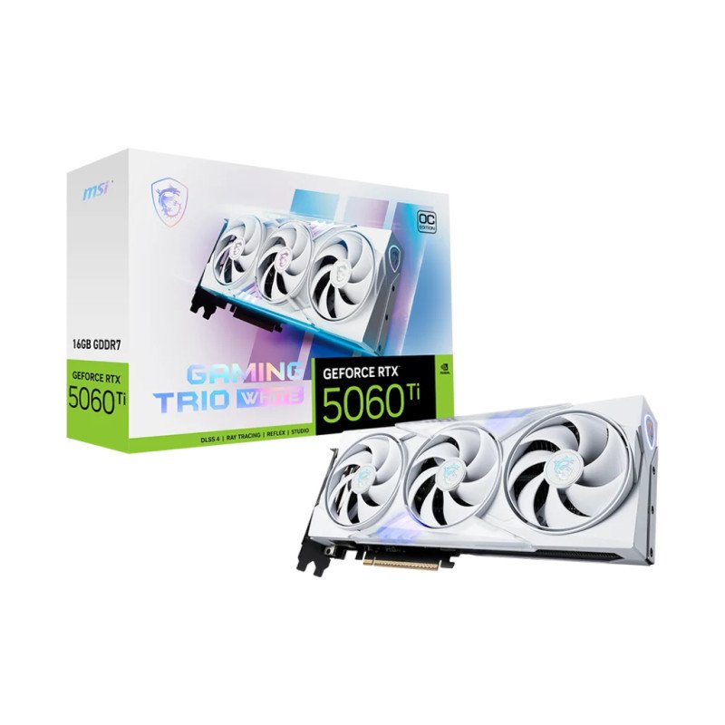 PLACA DE VIDEO 16GB RTX 5060 TI MSI GAMING TRIO OC WHITE PLACA DE VIDEO 16GB RTX 5060 TI MSI GAMING TRIO OC WHITE