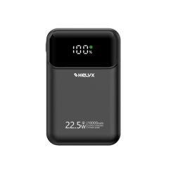 Power Bank Kelyx Mini 10000 mHa Type-C+USB+Lightning Fast Charge 22.5W Black