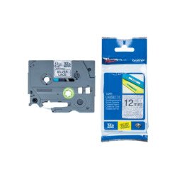 CINTA P/ROTULADORA BROTHER TZEMPSL31 12MM ENCAJE PLATEADO